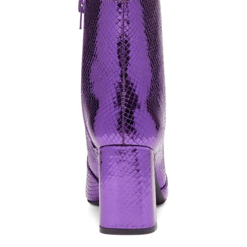 INC International Concepts Purple Snakeskin Ankle Boots - Picture 6 of 6
